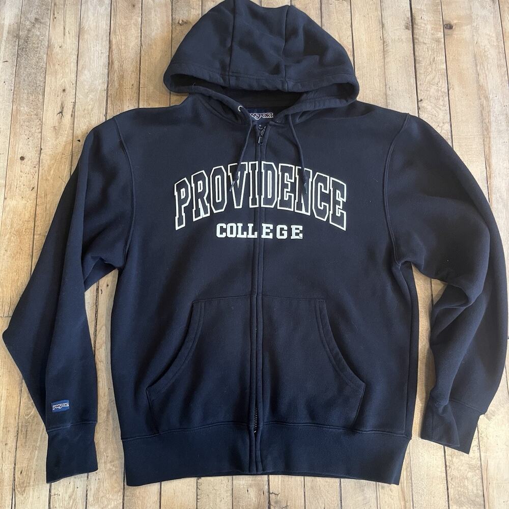 Vintage Jansport Providence College Hoodie Zip Black Size M